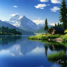 Tranquil Lake Cabin Mountain View