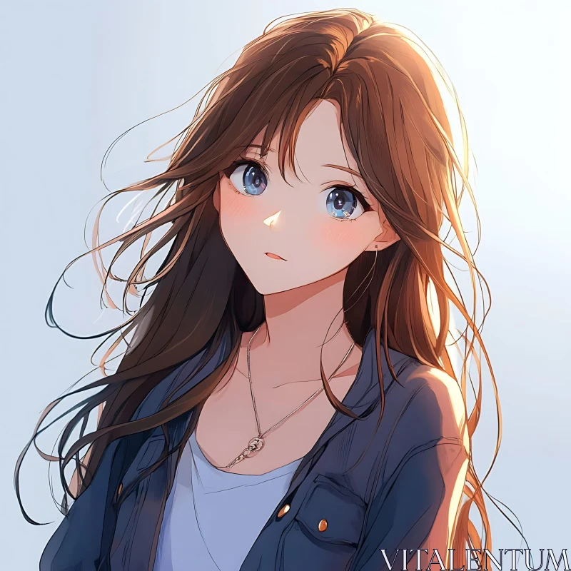 Digital Art of an Anime Girl in Sunlight