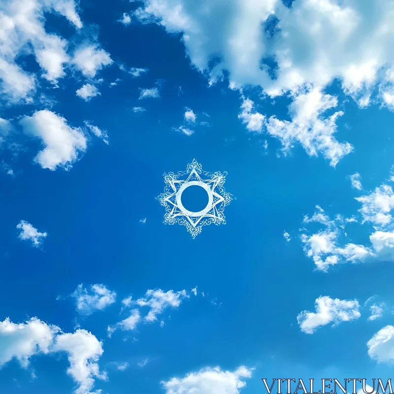 Celestial Ornament in Blue Sky
