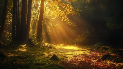 Sunlit Forest Path