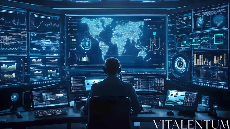 Futuristic Data Analysis Workstation