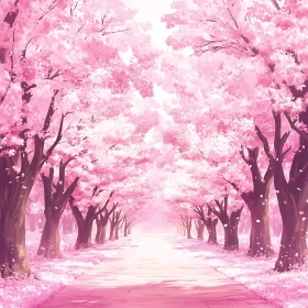 Enchanted Cherry Blossom Pathway