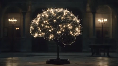 Glowing Brain: Conceptual Art Piece