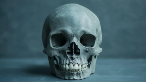 Blue Skull Anatomy - Death Still Life