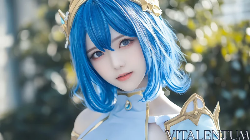 Blue-Haired Fantasy Cosplay