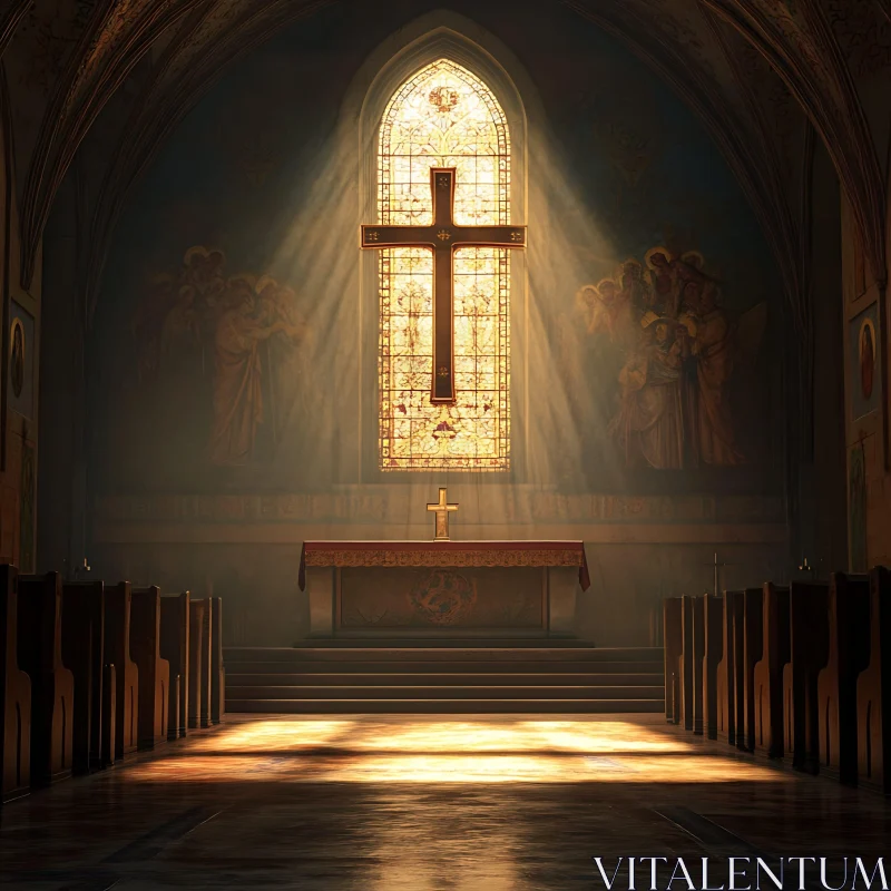 Sunlit Sanctuary: A Church Interior