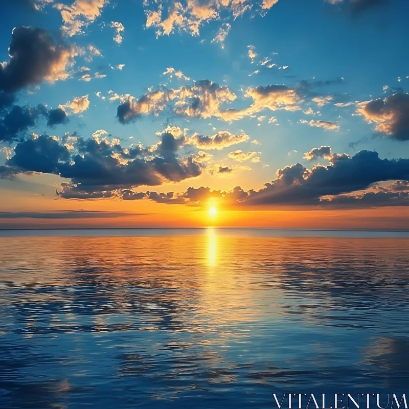 Serene Seascape at Sunset