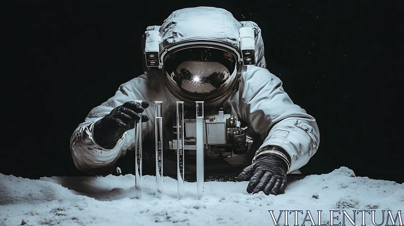 Lunar Science: Astronaut's Research AI Image