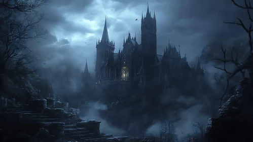 Fog Shrouded Castle - Gothic Architecture