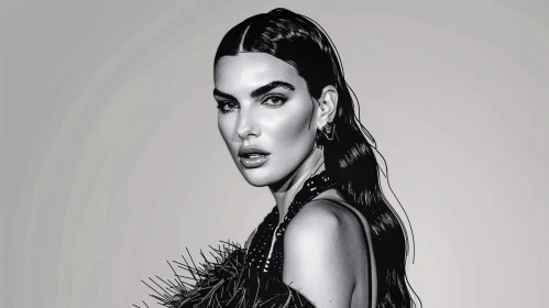 Kendall Jenner Monochrome Portrait