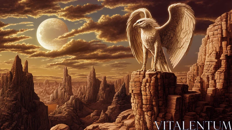 Lunar Watcher: Eagle on Desert Peak