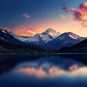 Tranquil Lake View with Mountain Backdrop