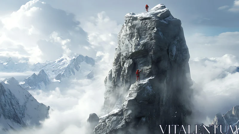 Ascent to Glory: Mountain Climbers in Action