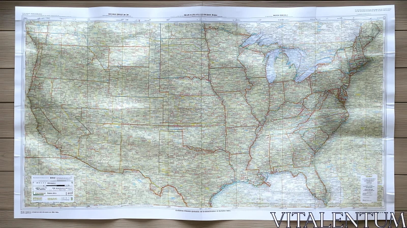 Antique United States Cartography AI Image