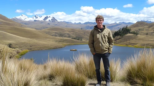 Man at Mountain Lake