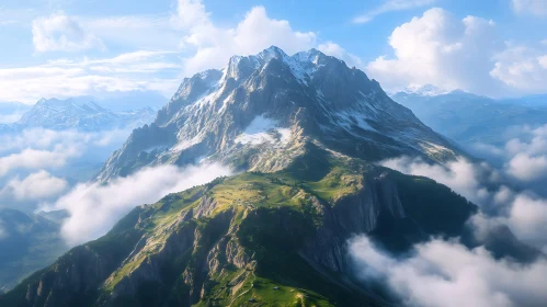 Alpine Mountain Vista with Cloudscape