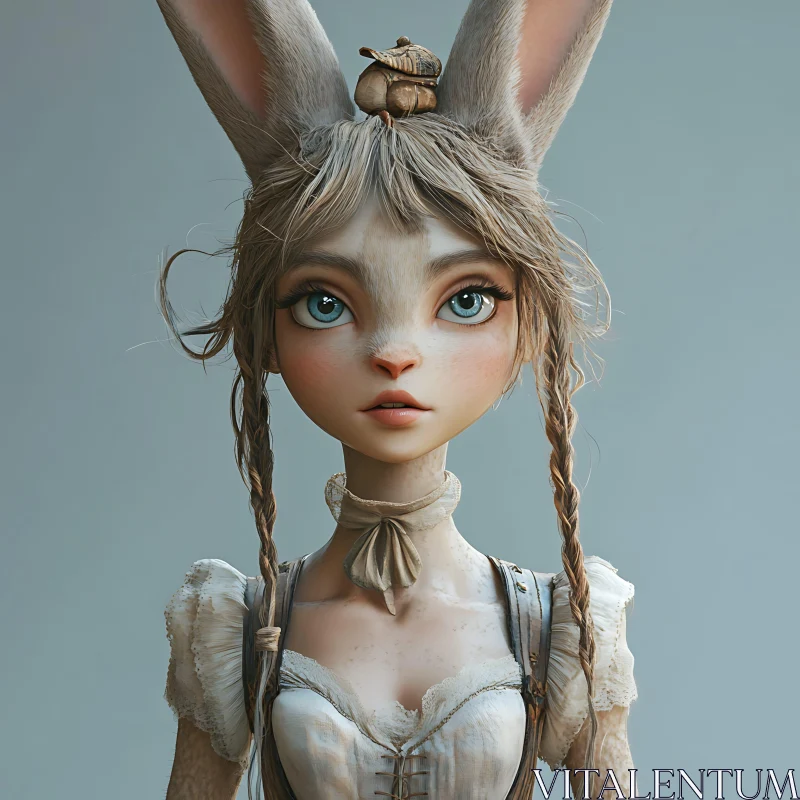 Whimsical Anthropomorphic Bunny Girl Art