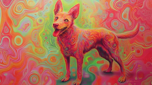 Psychedelic Dog Abstract Art