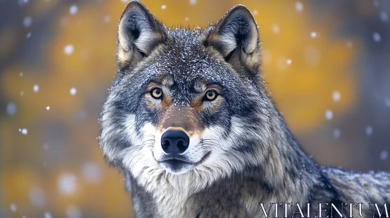 Snowy Wolf Close-Up