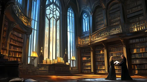 Scholarly Pursuit in a Gothic Library