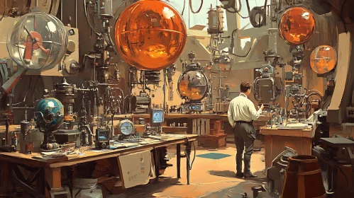 Inventor's Lab with Ornate Machines