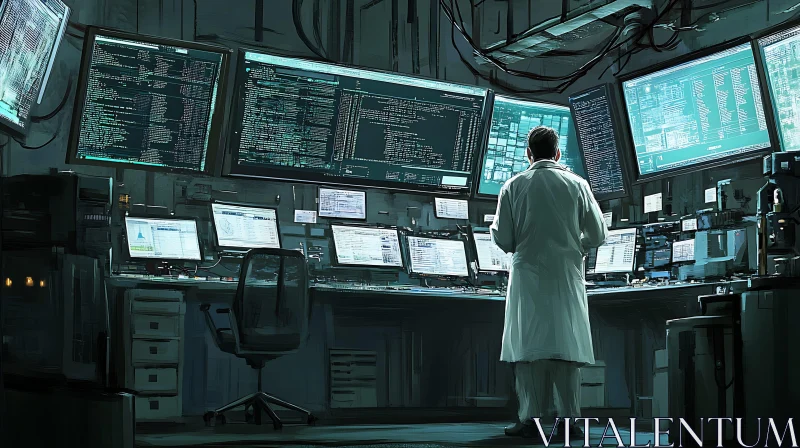 Cybersecurity Expert Analyzing Data Streams