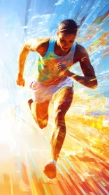 Epitome of Speed: A Runner's Fierce Determination