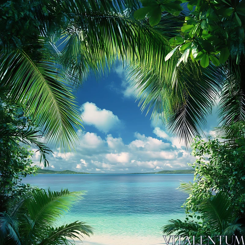 Secluded Beach Getaway: Turquoise Waters and Palms
