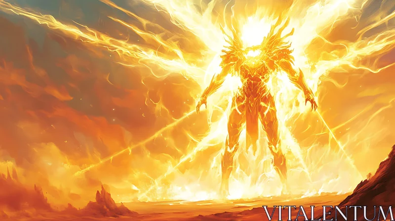 Radiant Angelic Figure in Golden Light