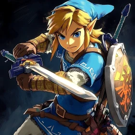 Blonde Anime Warrior Ready for Battle