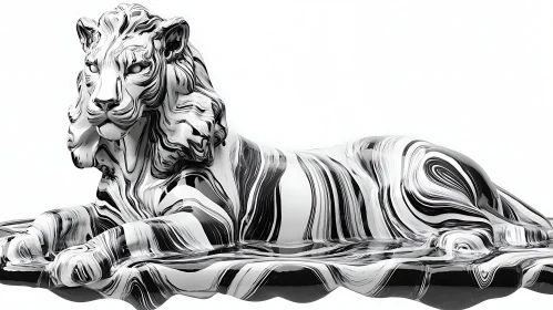 Swirling Tiger: A Marble Abstract