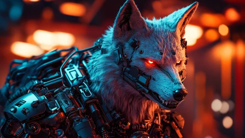 Futuristic Cybernetic Wolf