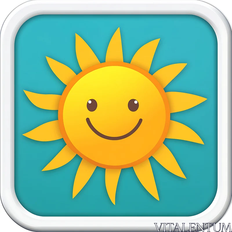Cheerful Sun Illustration with Happy Face AI Image