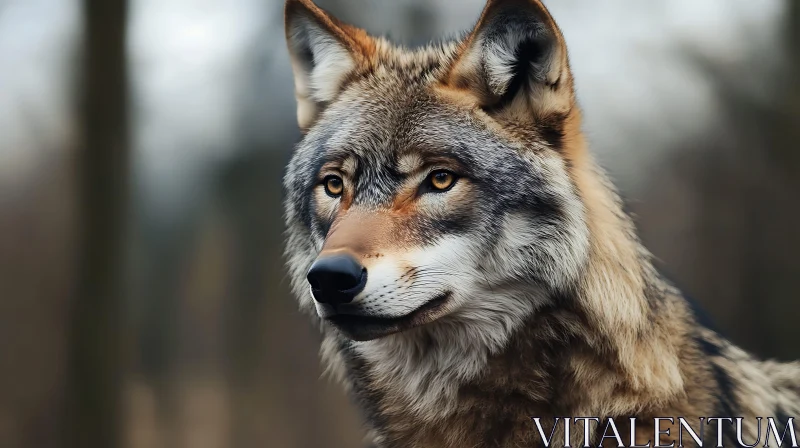 AI ART Portrait of a Wolf in the Wild