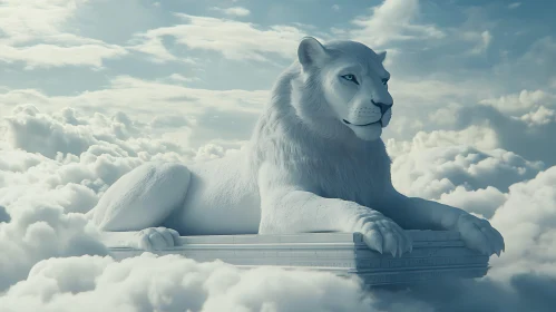 White Lion Above the Clouds