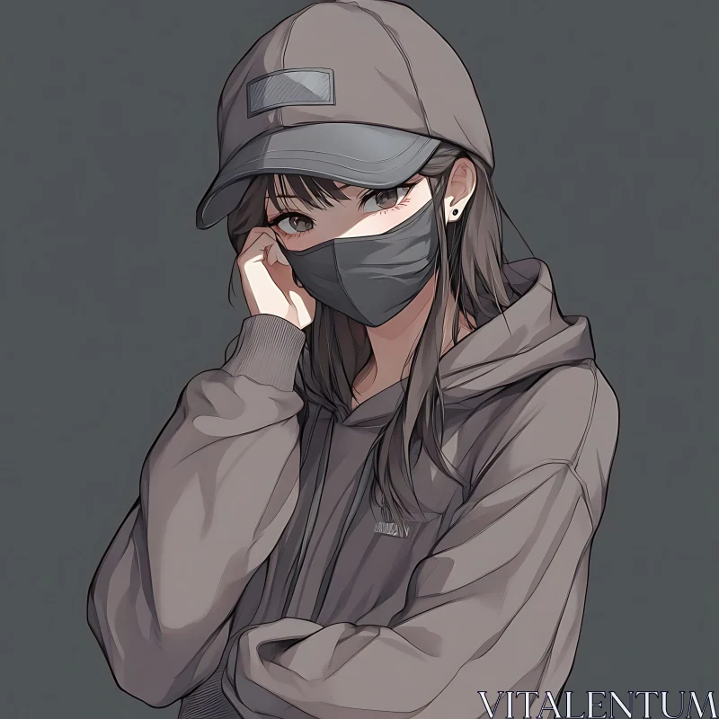 Anime Character with Casual Attire AI Image