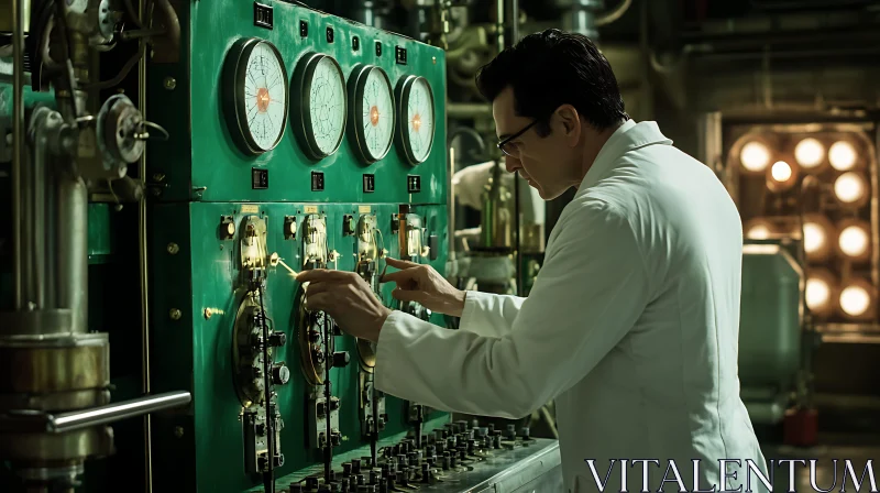 Lab Technician Working on Equipment