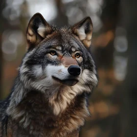 Close-up of a Wild Wolf