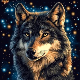 Celestial Wolf Illustration