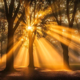 Rays of Light in Woodland