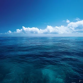 Peaceful Blue Sea and Sky Image