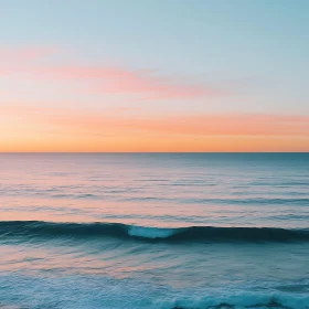 Pastel Sky Over Gentle Ocean Waves