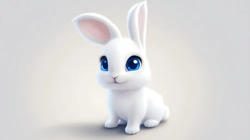 Charming White Rabbit Portrait