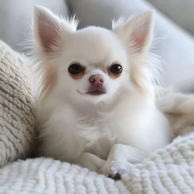 Chihuahua with Expressive Eyes and White Fur