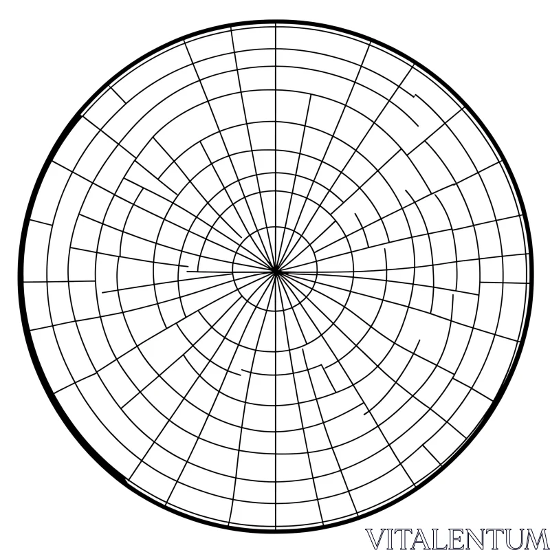 Circular Grid Pattern Abstract Illustration AI Image