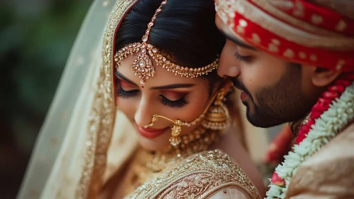 Bride and Groom in Traditional Attire