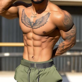 Muscular Man with Tattoos