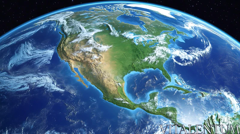 Earth From Space, North America AI Image