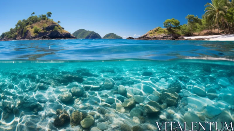 AI ART Mediterranean-Inspired Underwater Island Seascape