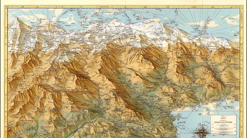 Antique Mountain Map